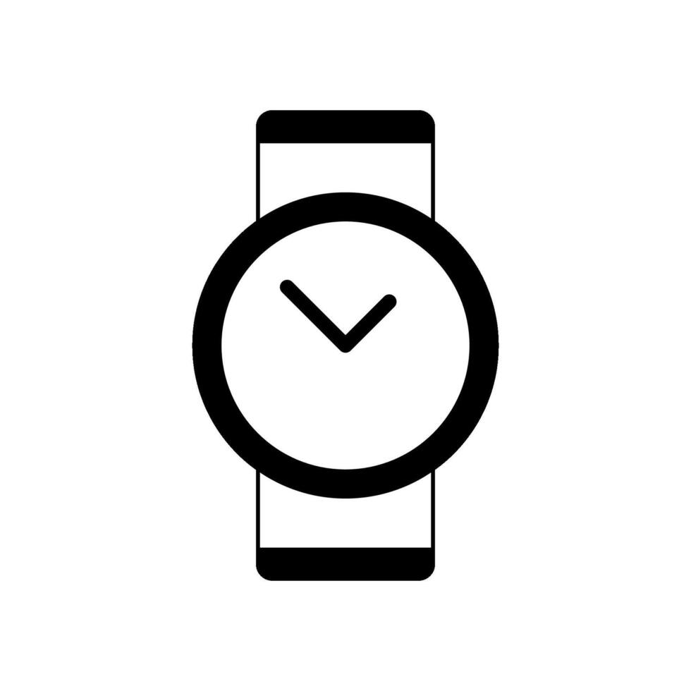 un negro y blanco ilustración de un reloj icono vector