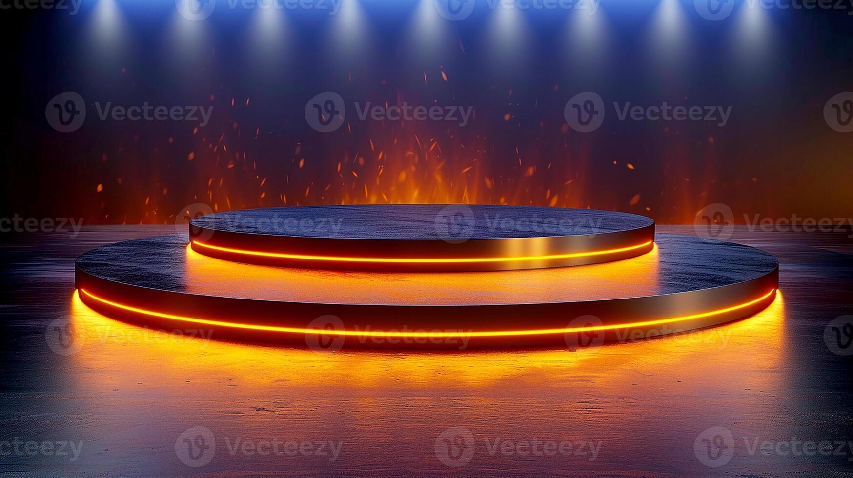AI generated a stage with a spotlight and a podium photo