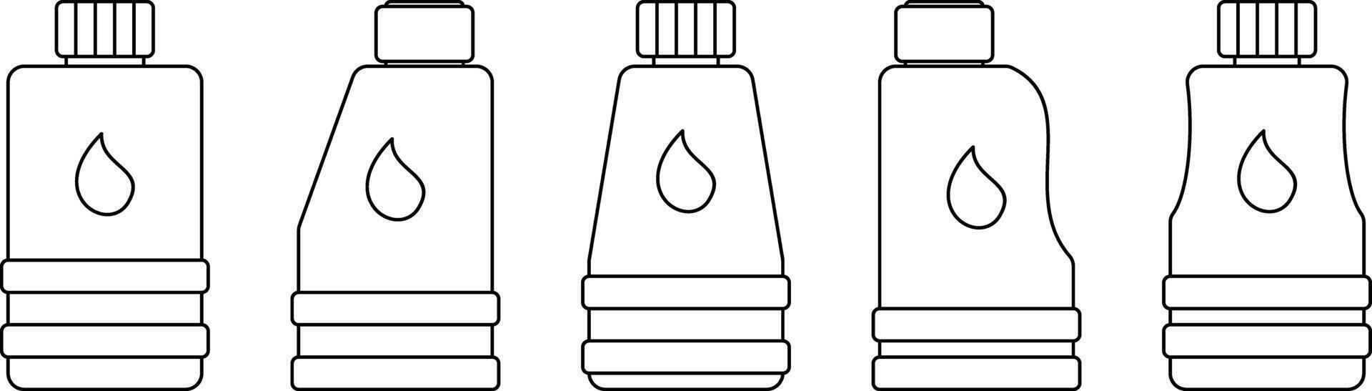 motor petróleo botella icono colocar. sencillo línea Arte vector aislado en blanco antecedentes. diseño lata ser editado