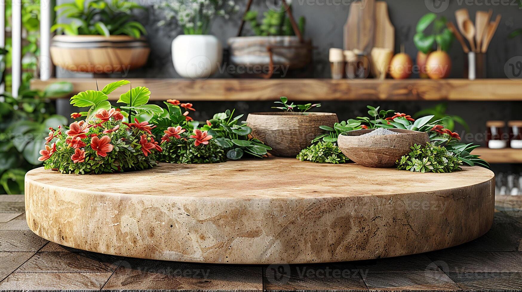 AI generated a wooden cutting board photo