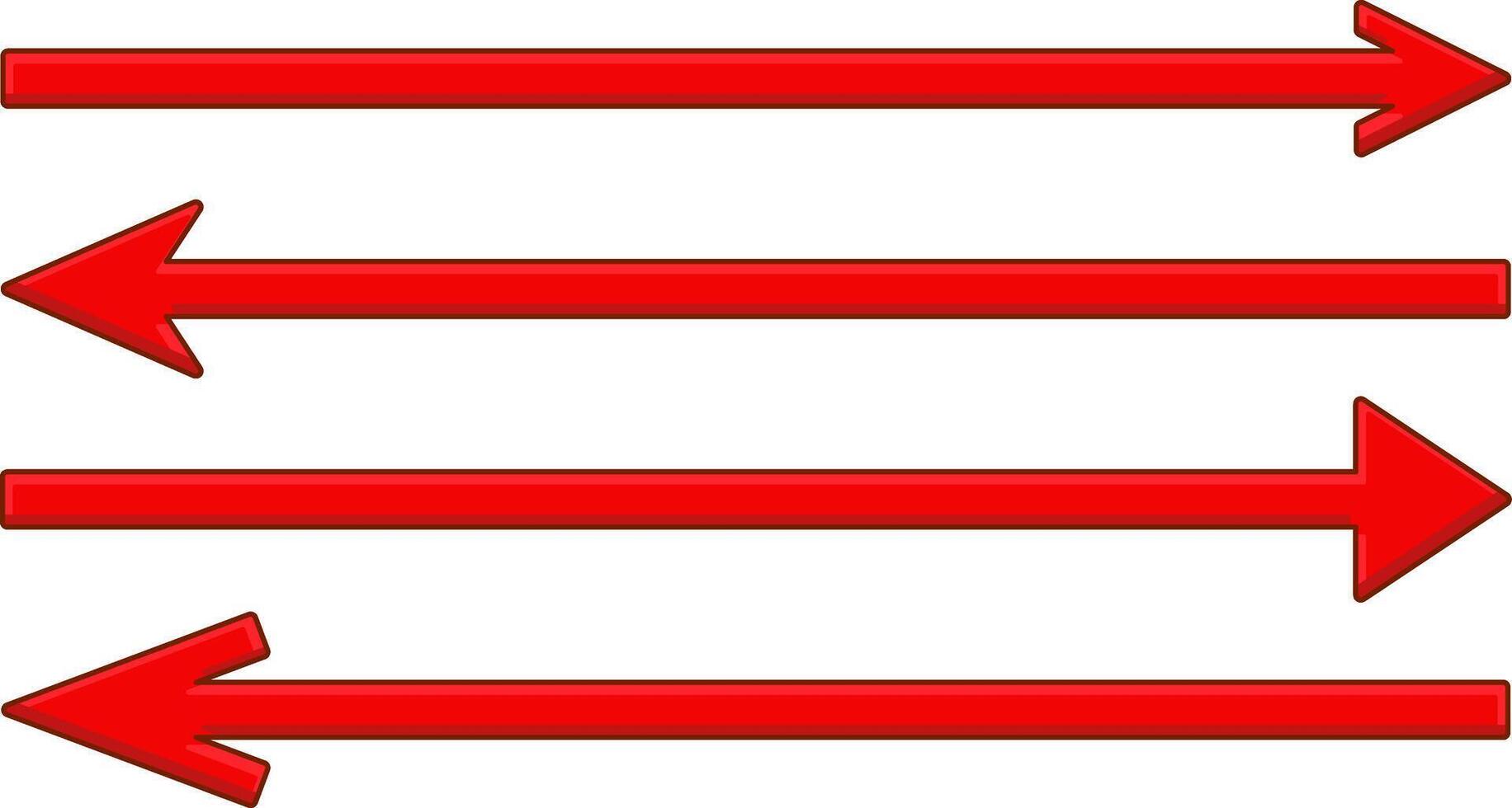 red long arrow set icon. simple vector isolated on white background. design element for poster, banner, social media, web.