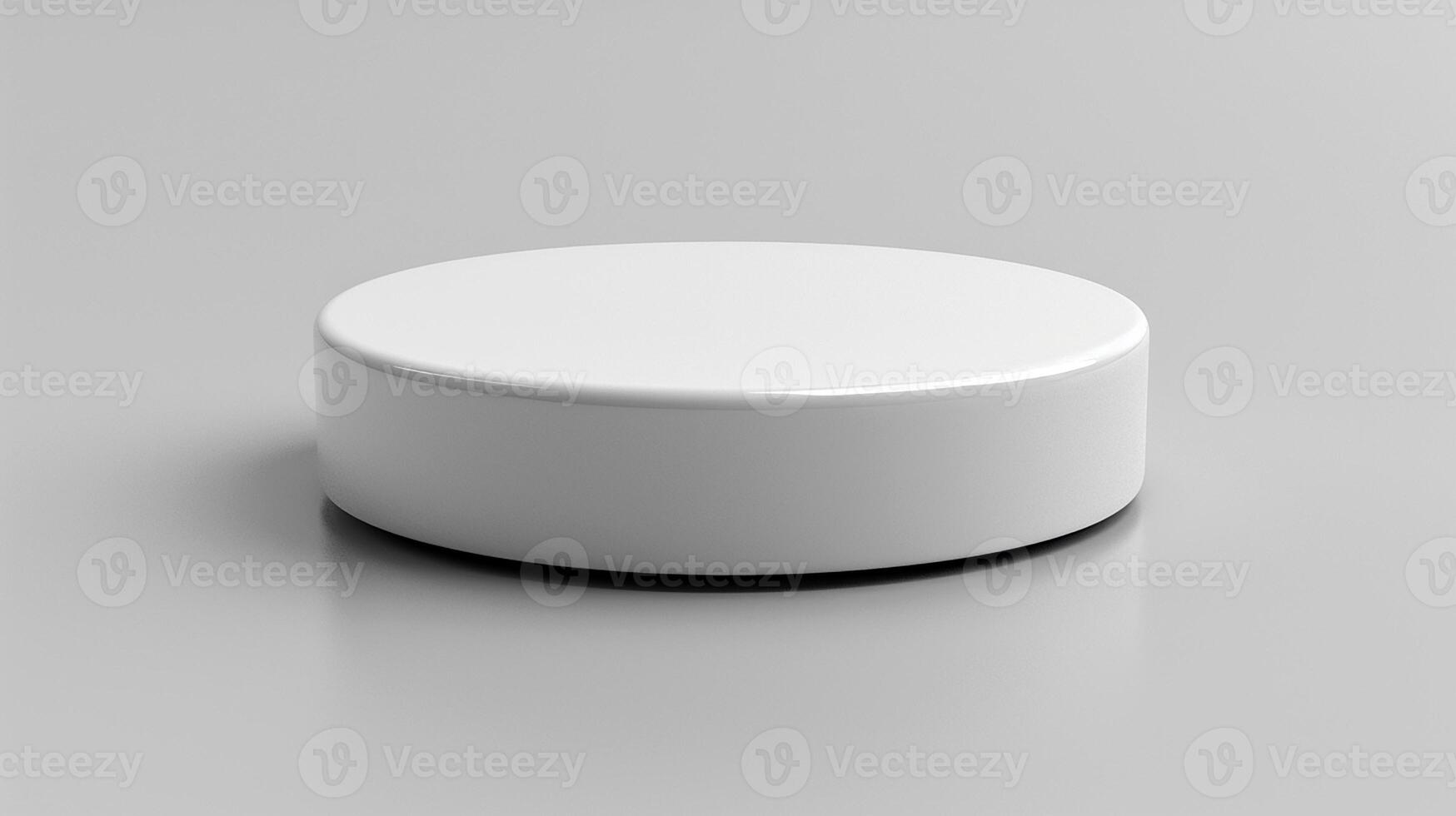AI generated a white round object on a gray surface photo