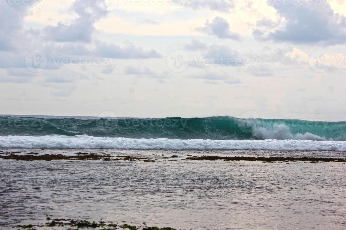 rough wave and blue sea photo