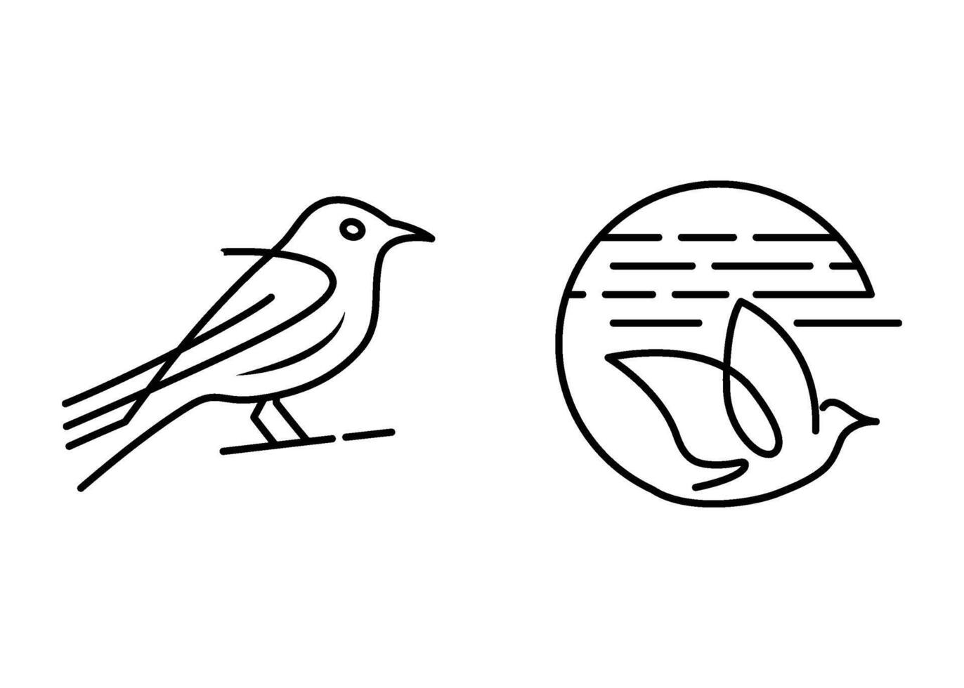 pájaro icono línea diseño modelo aislado vector