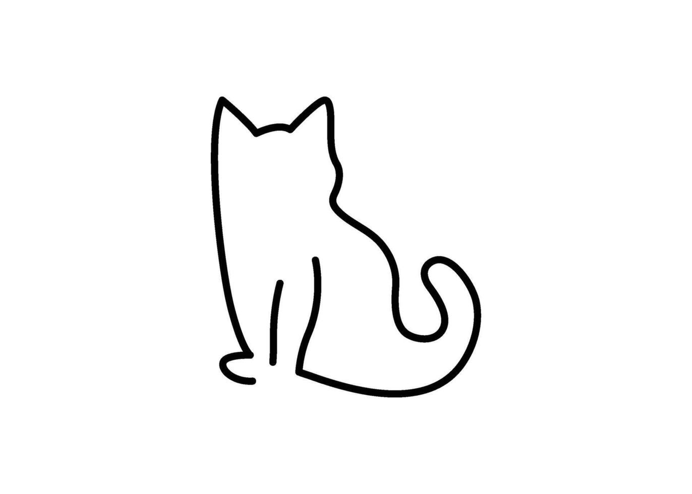 Cat icon line design template isolated illustration vector