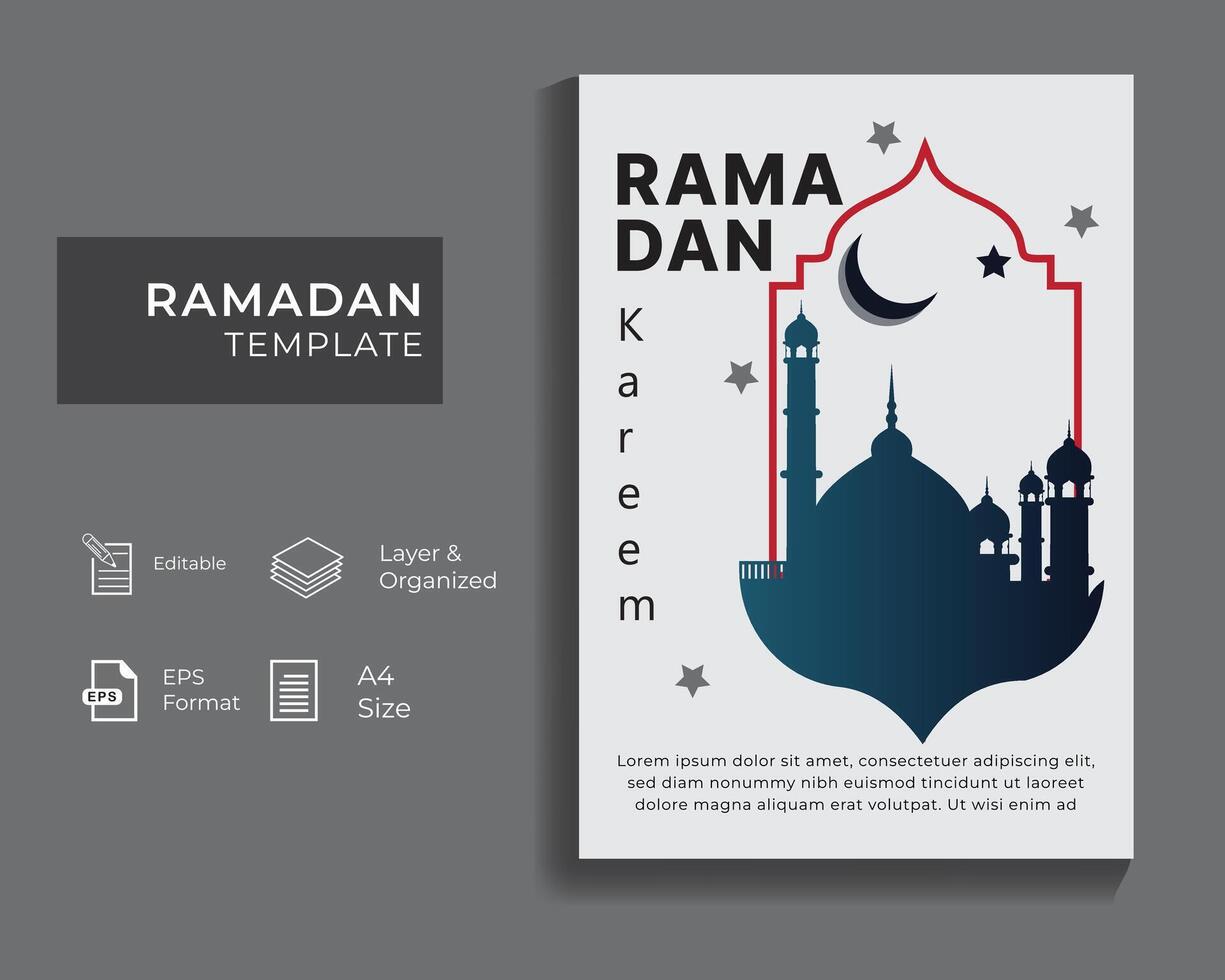 Ramadán social medios de comunicación póster diseño. vector