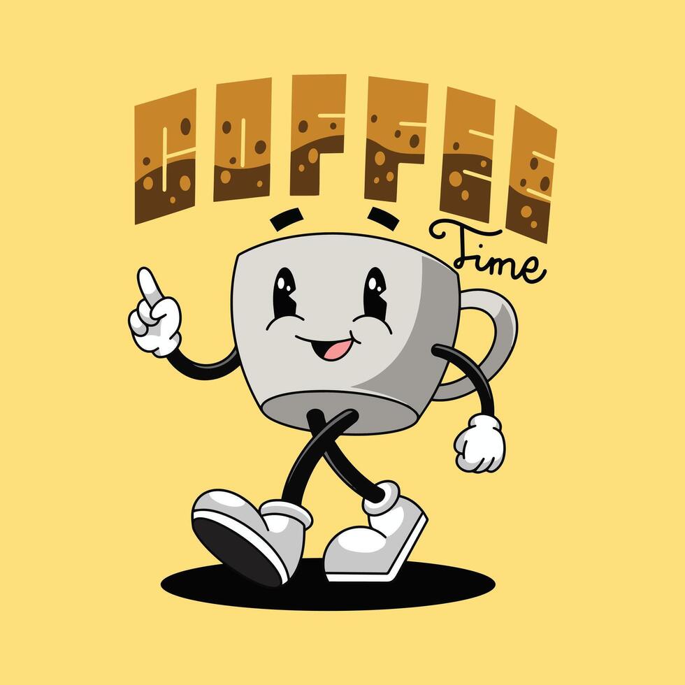 Cute coffee mascot premium vector