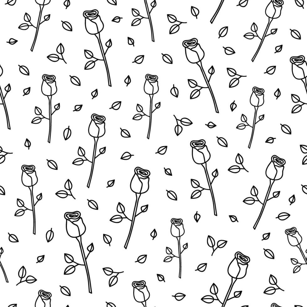 Botanical floral hand drawn seamless pattern vector