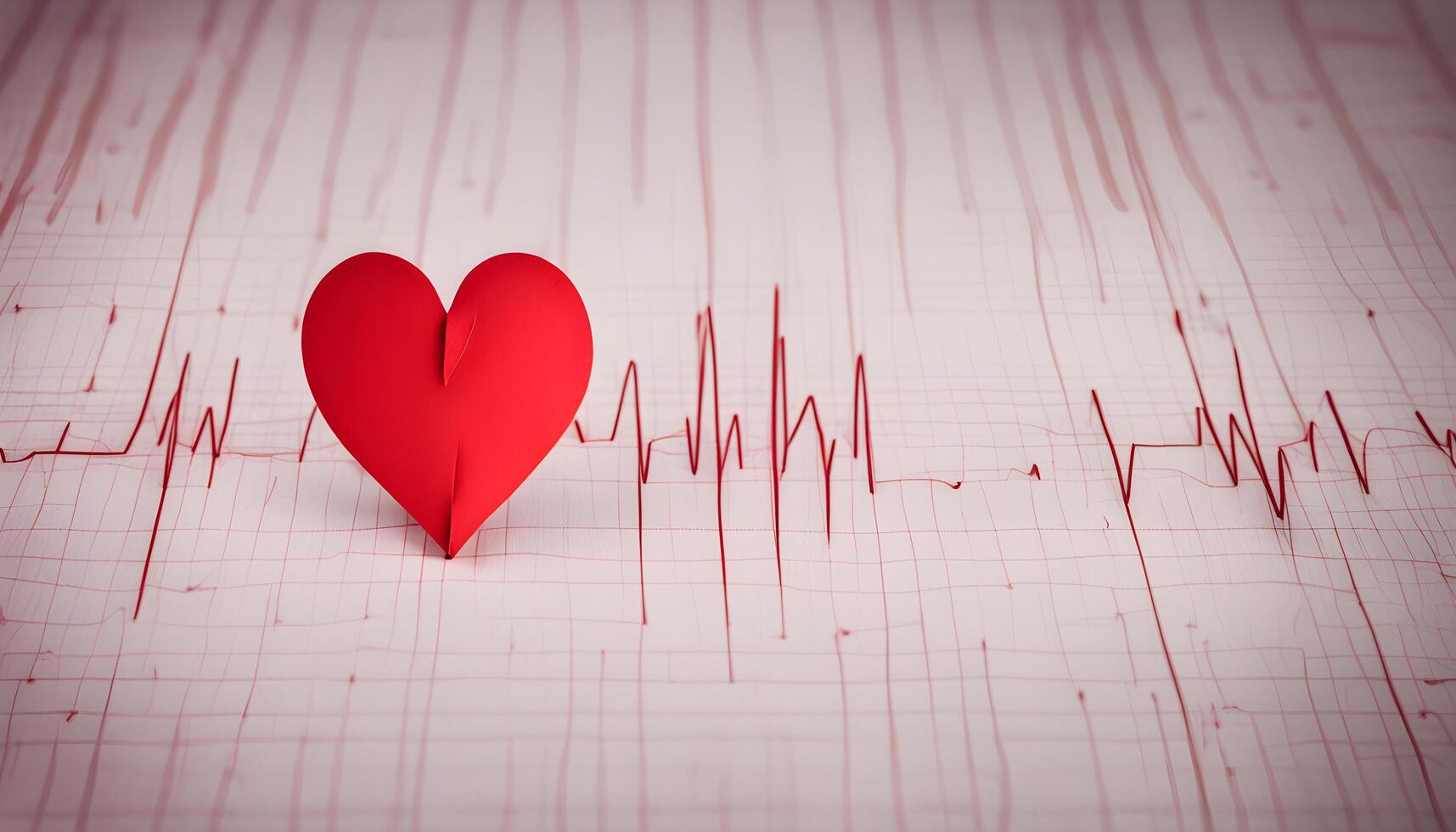 ai generado un rojo corazón es mostrado en un latido del corazón grafico foto