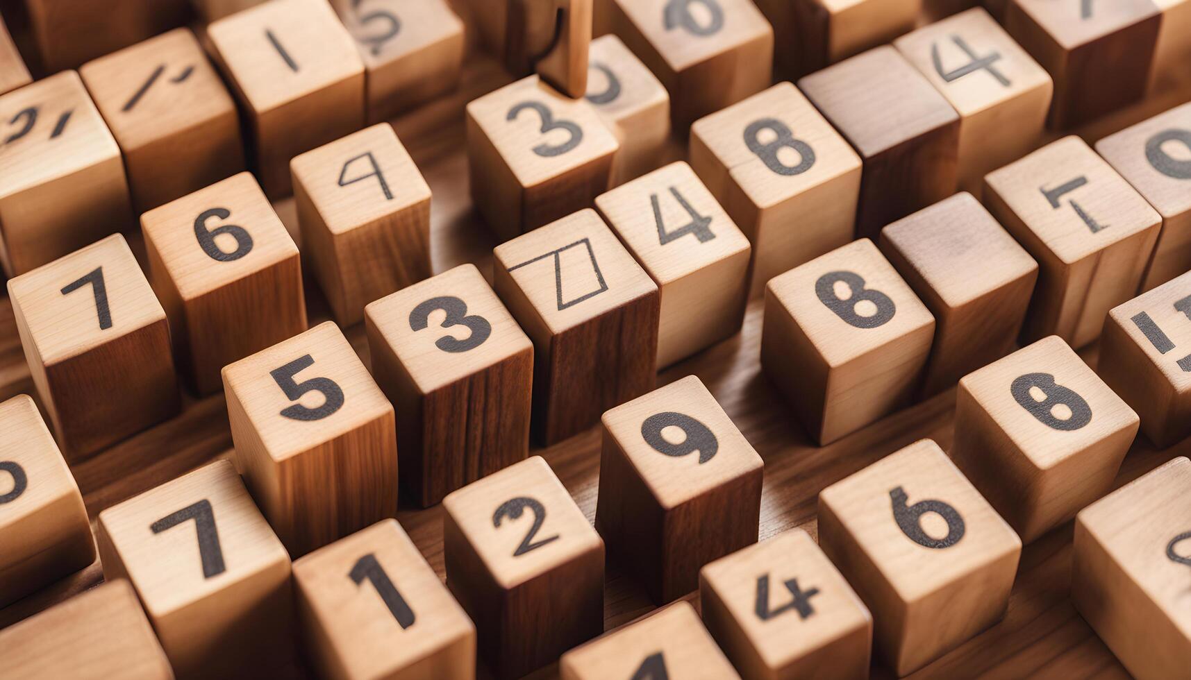 AI generated a close up of wooden blocks with numbers photo