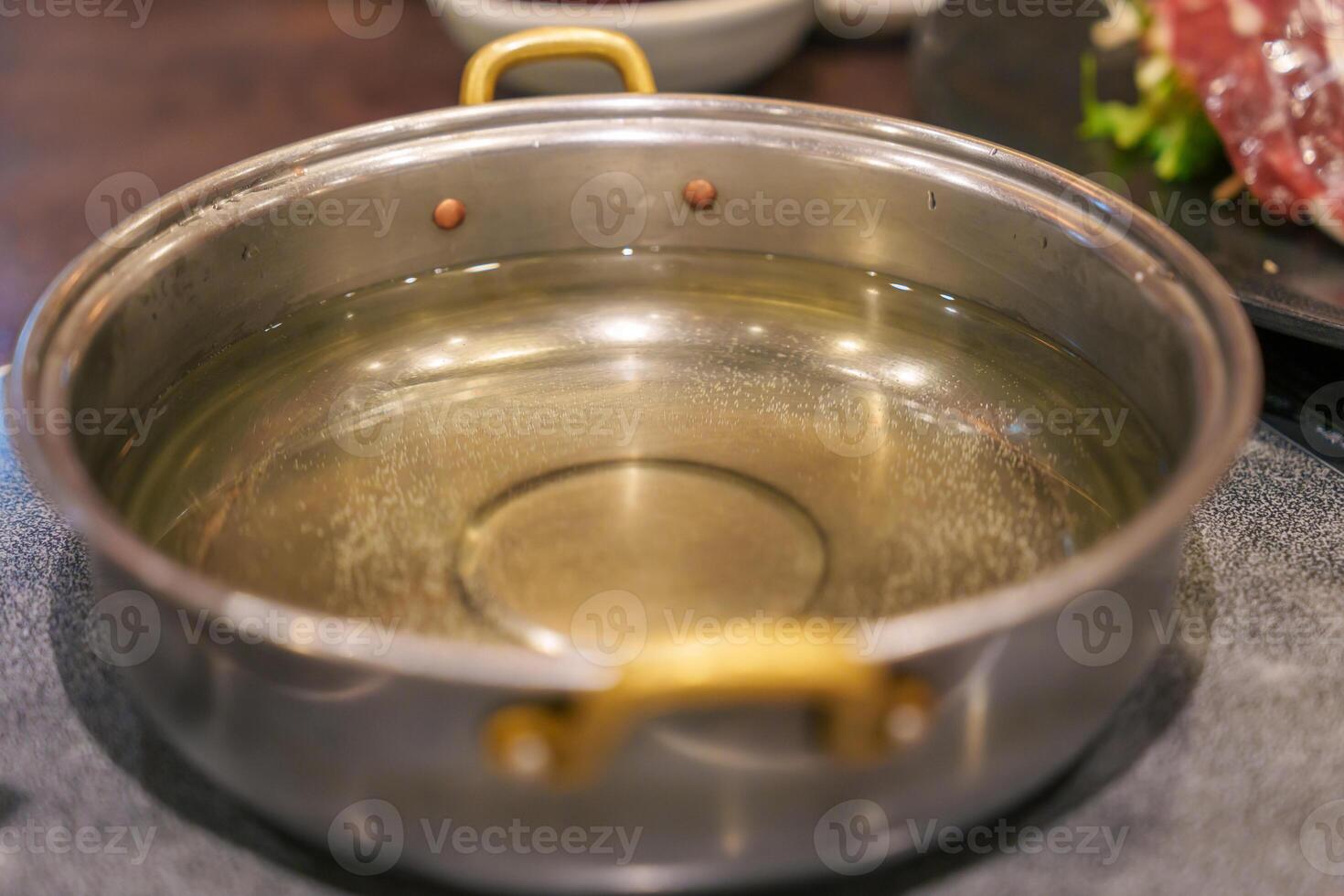 hot pot ready for Shabu Shabu cooking photo