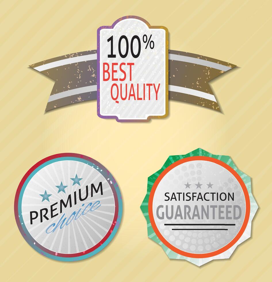 guarantee satisfaction retro badge vector