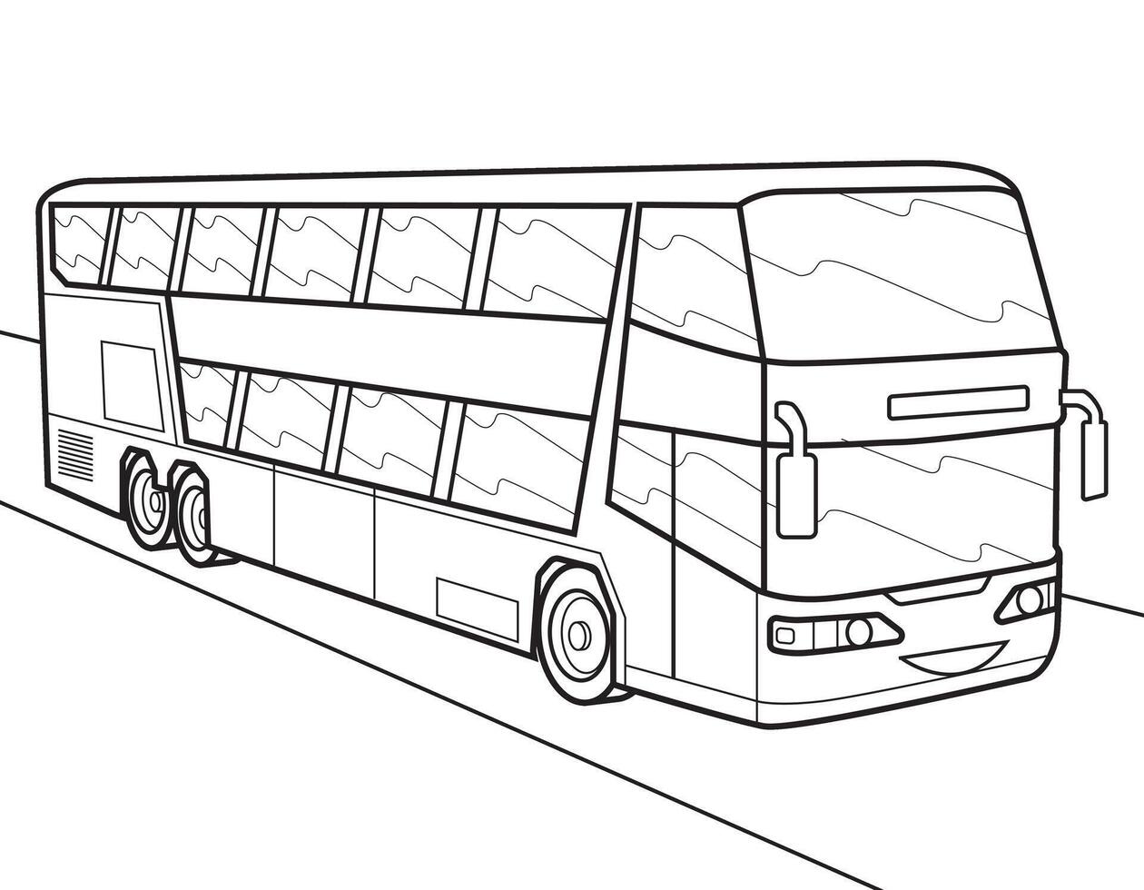 Cartoon bus illustration. Vector bus illustration for coloring book