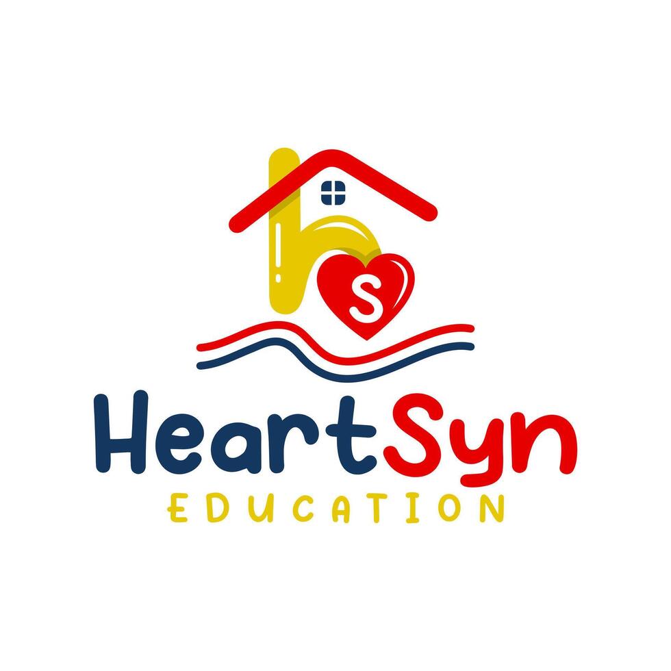 children's school logo with the letters HS vector