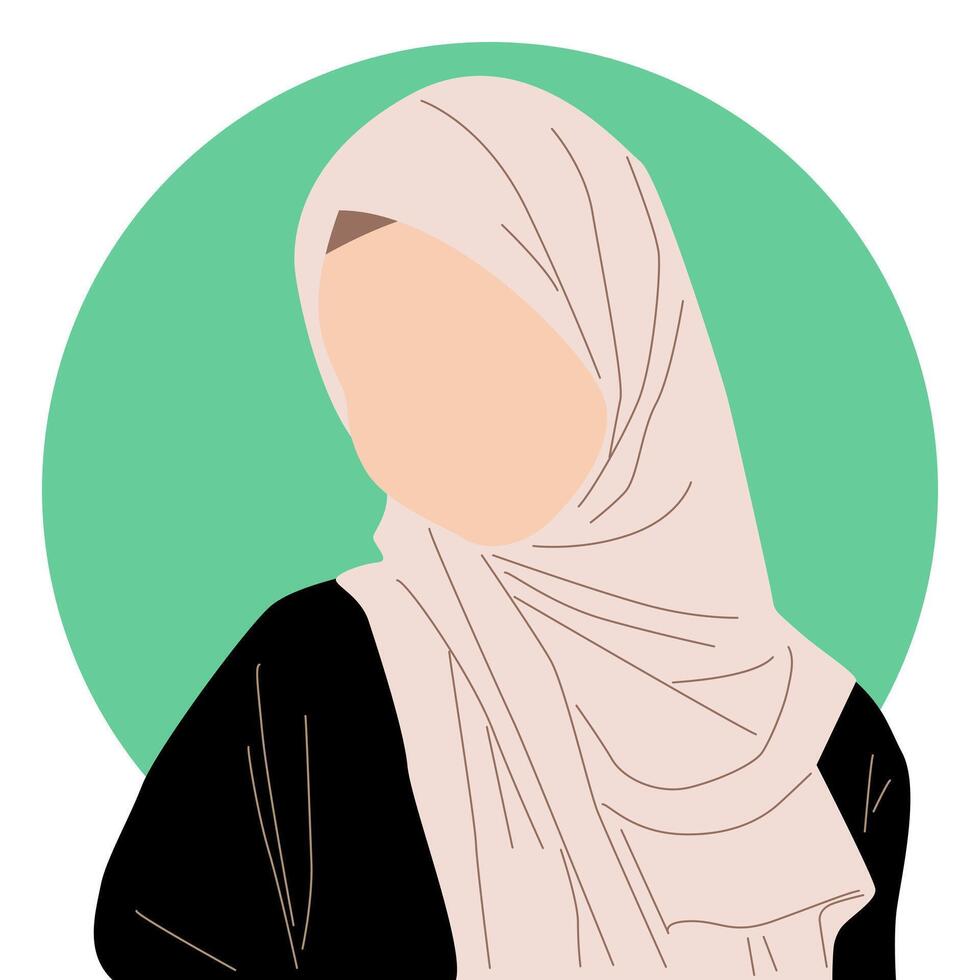 ilustración de hermosa musulmán niña en hijab vector
