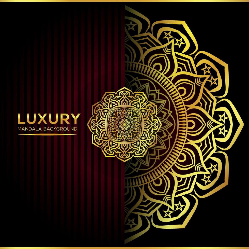 Luxury Islamic ornamental mandala background with golden color vector