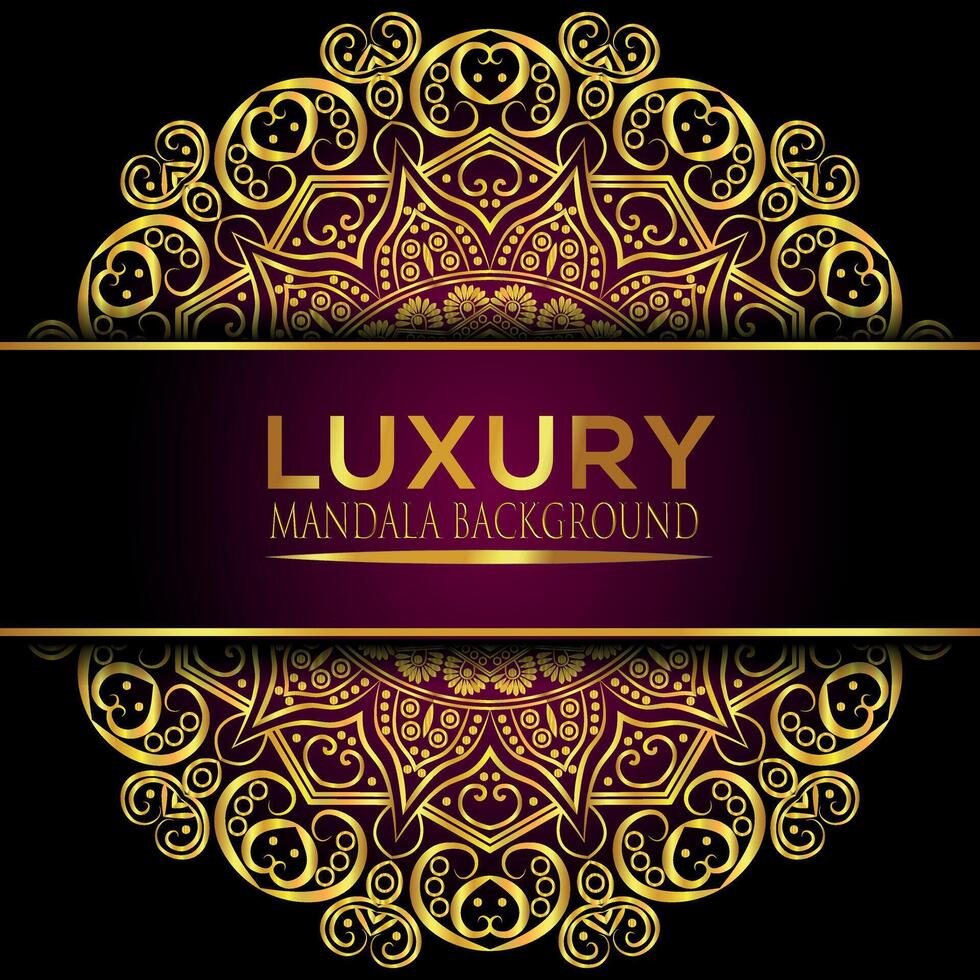 Luxury Islamic ornamental mandala background with golden color vector