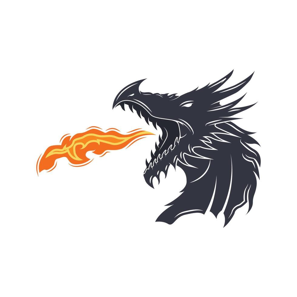 dragon fire logo vector icon illustration design.