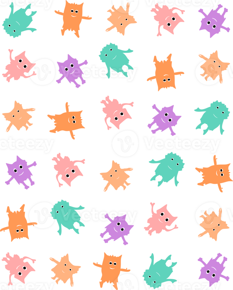 Pattern characters colorful png