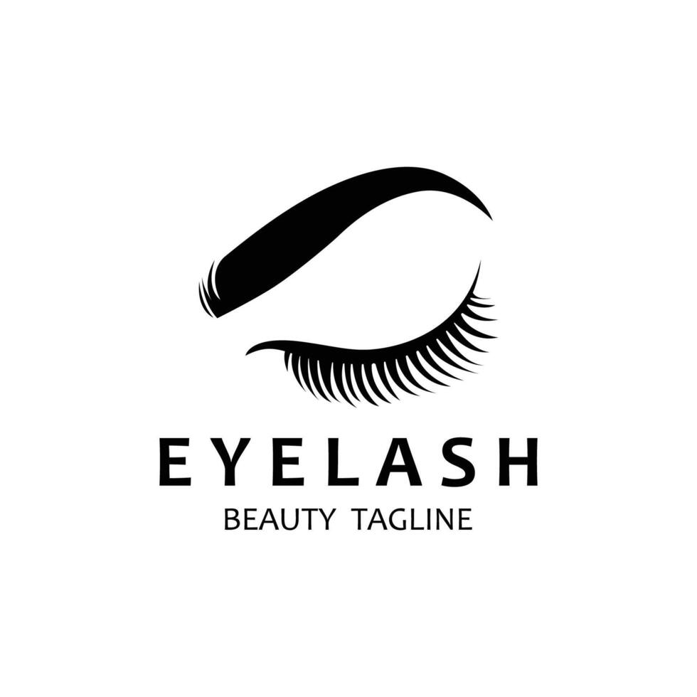 Beautiful and luxurious and modern women's eyelashes and eyebrows logo. Logo for business, beauty salon, makeup, eyelash shop. vector