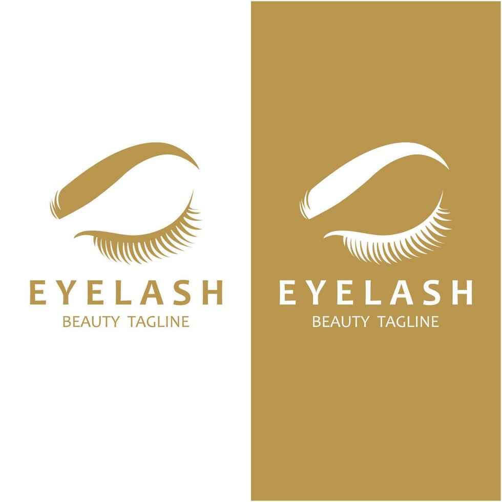 Beautiful and luxurious and modern women's eyelashes and eyebrows logo. Logo for business, beauty salon, makeup, eyelash shop. vector