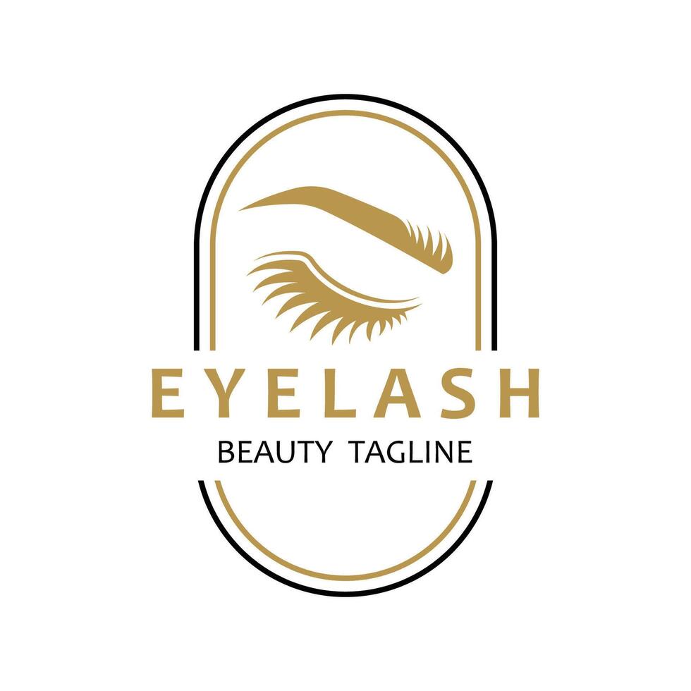 Beautiful and luxurious and modern women's eyelashes and eyebrows logo. Logo for business, beauty salon, makeup, eyelash shop. vector
