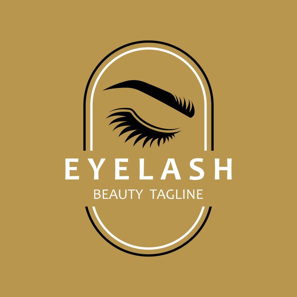 Beautiful and luxurious and modern women's eyelashes and eyebrows logo. Logo for business, beauty salon, makeup, eyelash shop. vector