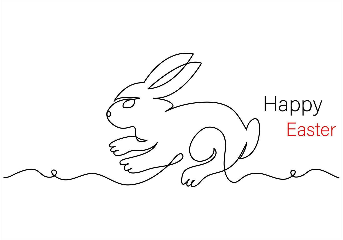 Continuous one line drawing of easter monday out line vector art illustration