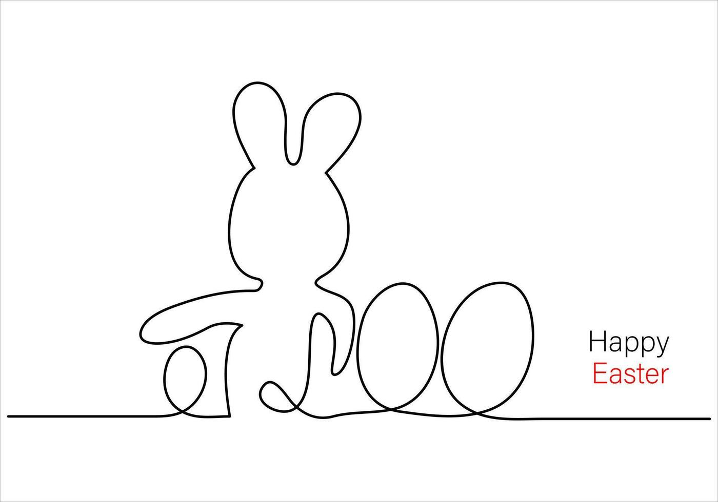 Continuous one line drawing of easter monday out line vector art illustration