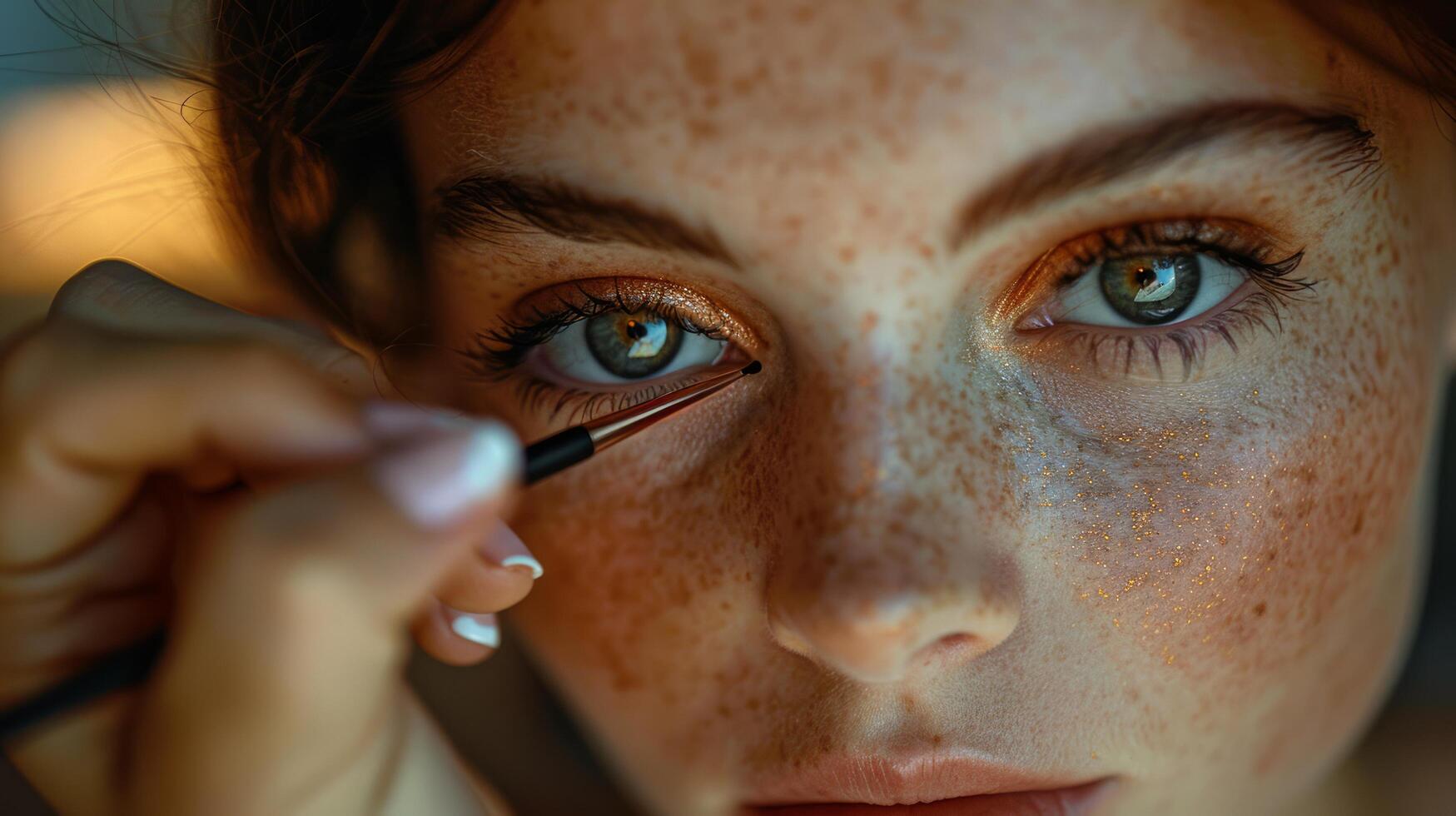 AI generated Woman Getting Make Up Done photo