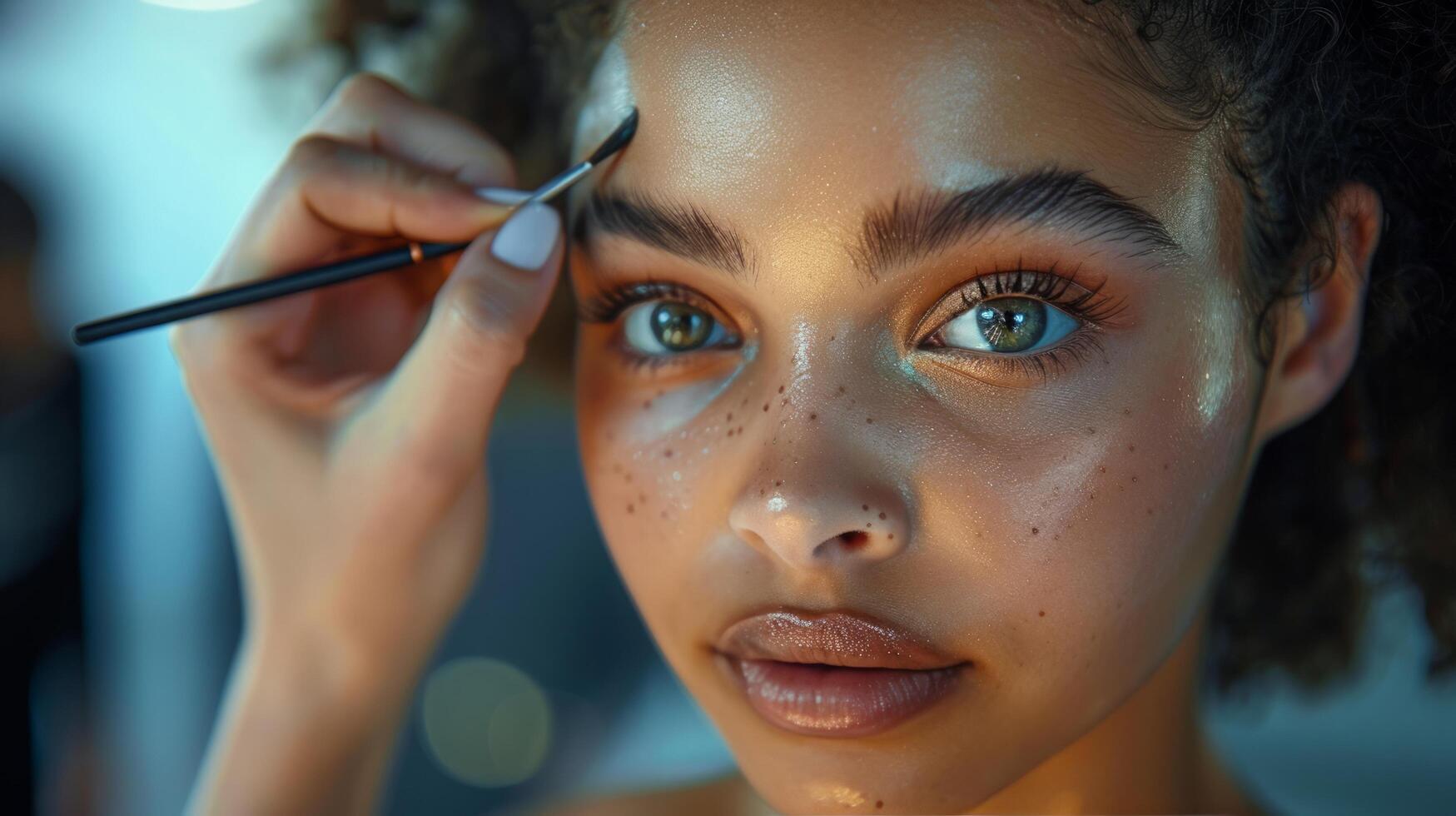 AI generated Woman Getting Make Up Done photo