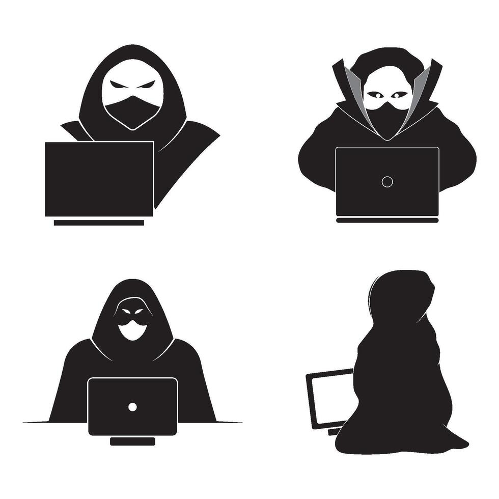 anónimo hacker personaje ilustración vector diseño