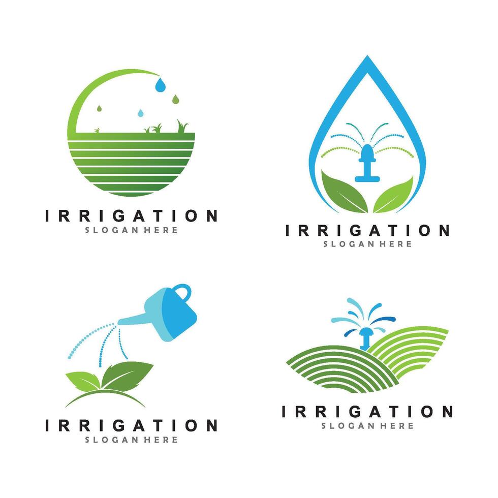 Irrigation logo design vector. Icon Symbol. vector