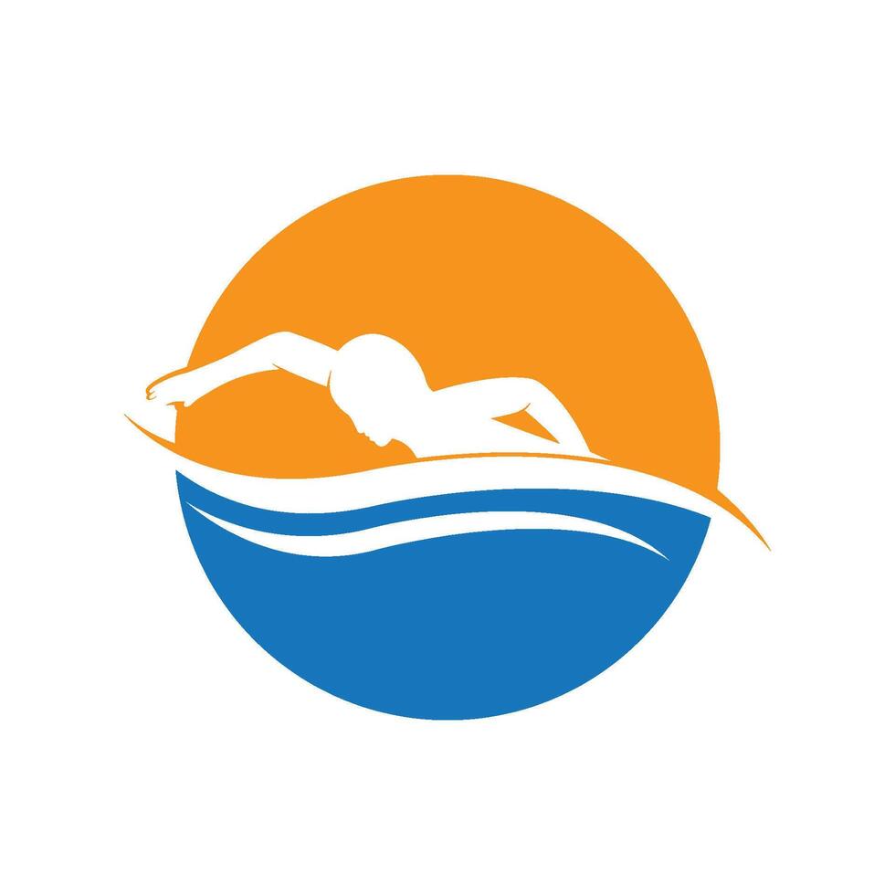 Swimming logo designs vector, Creative Swimmer logo Vector