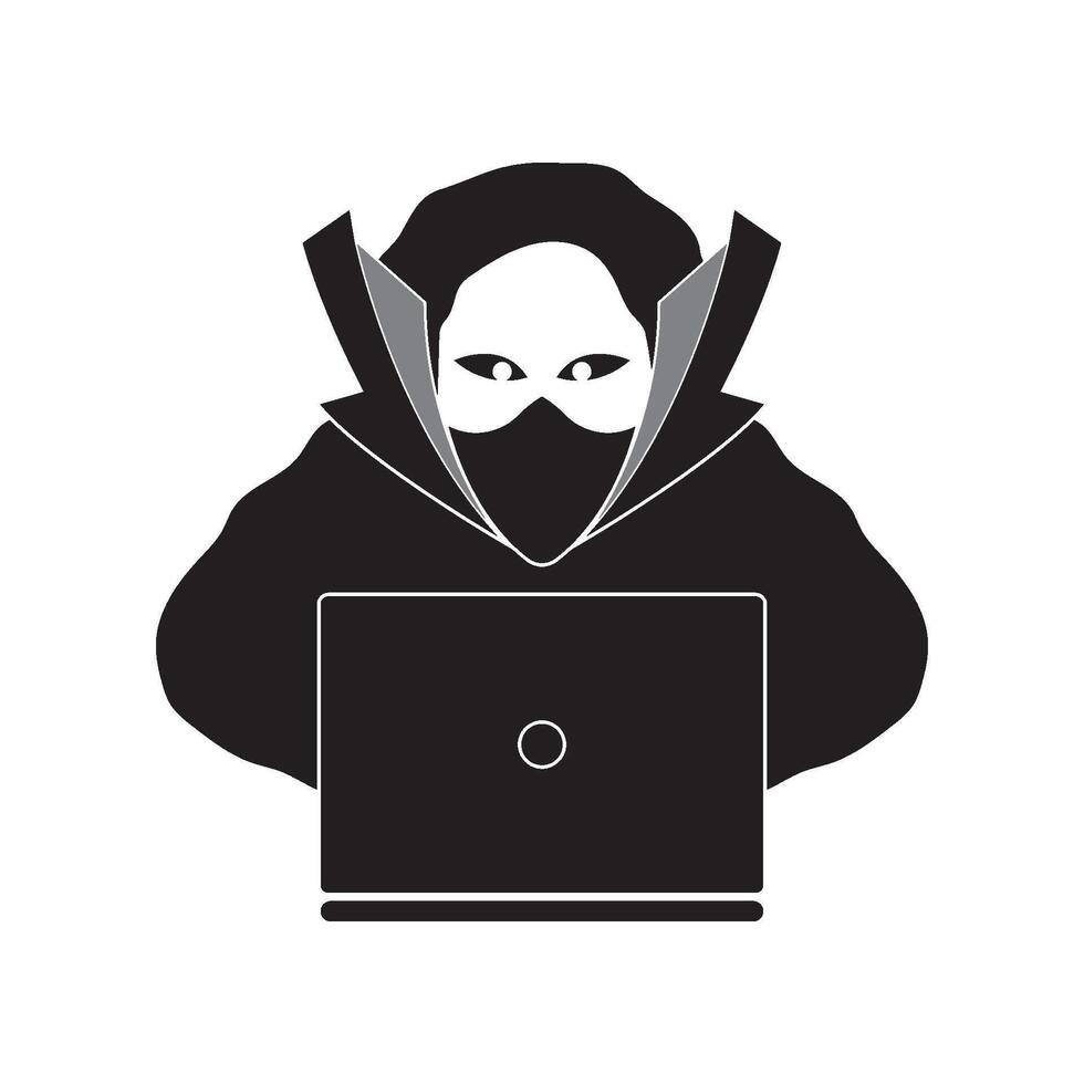 anónimo hacker personaje ilustración vector diseño