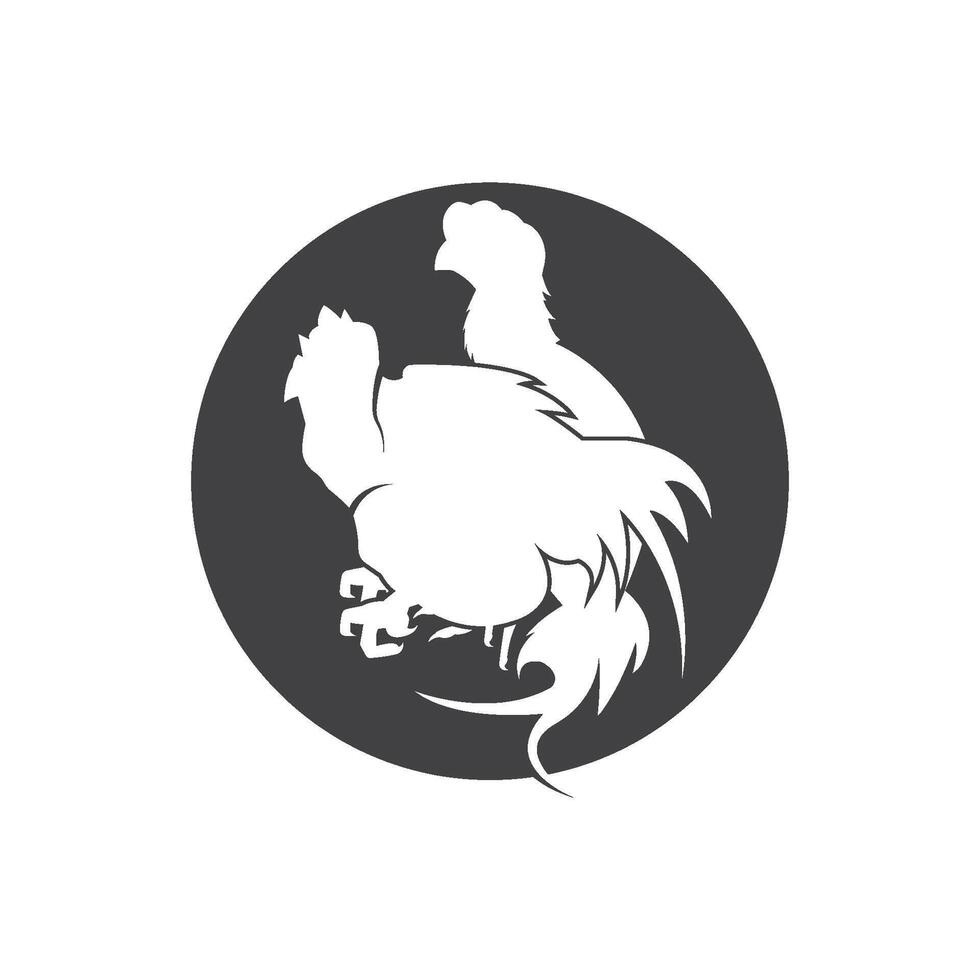Silhouettes of fighting cocks. Vector illustration isolated on white background