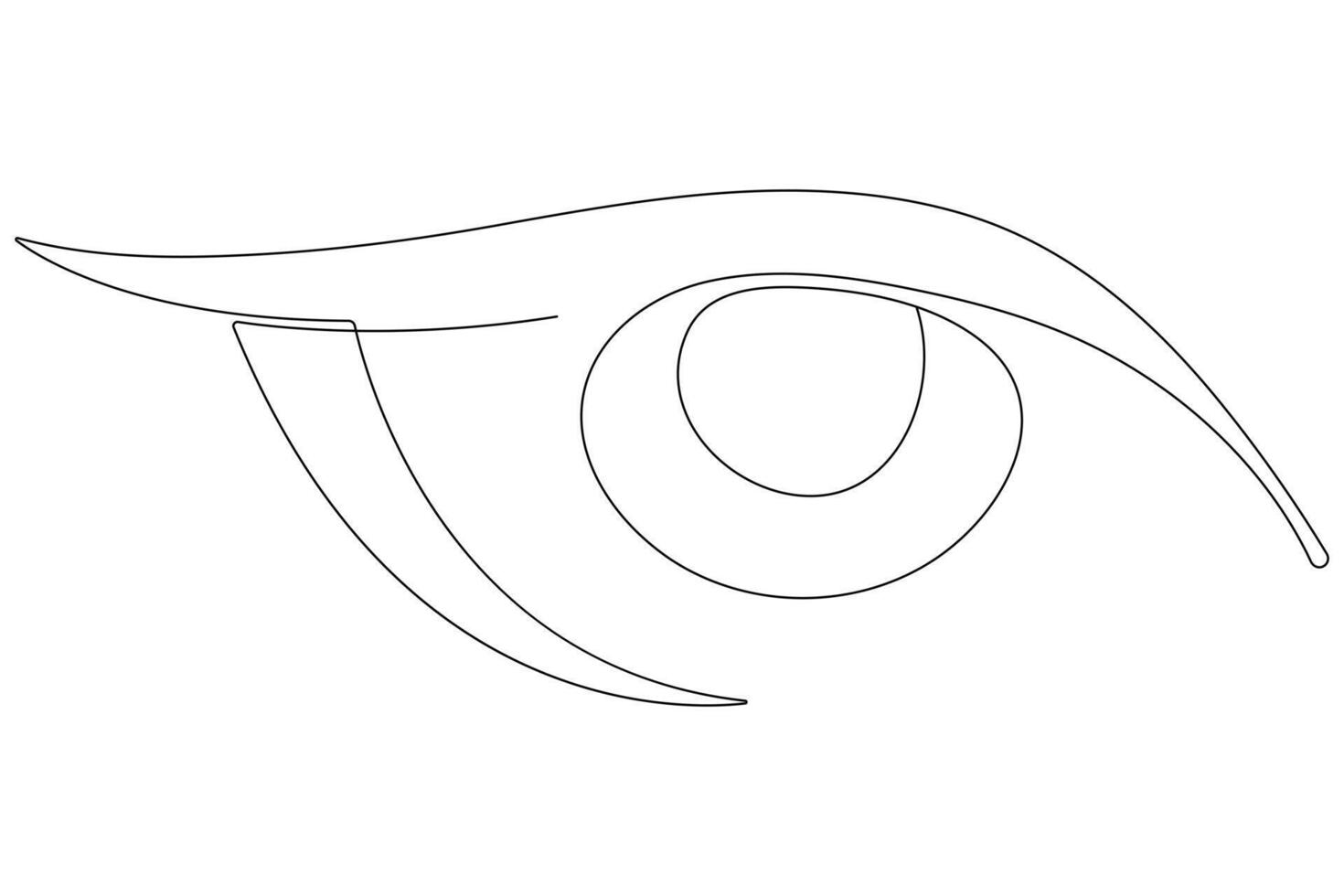 Eye symbol in continuous one line art drawing of human eye sign outline vector illustration