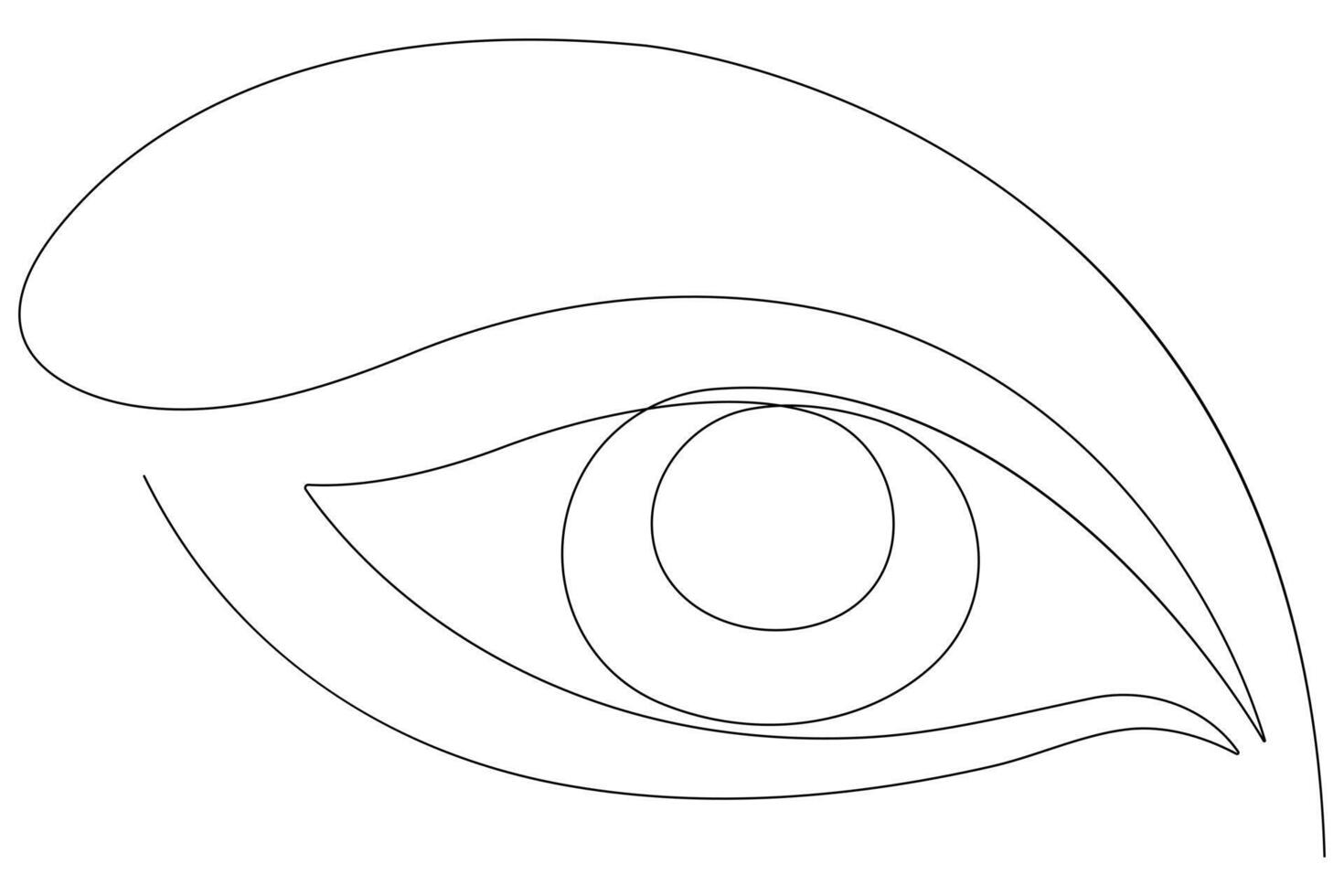 Eye symbol in continuous one line art drawing of human eye sign outline vector illustration