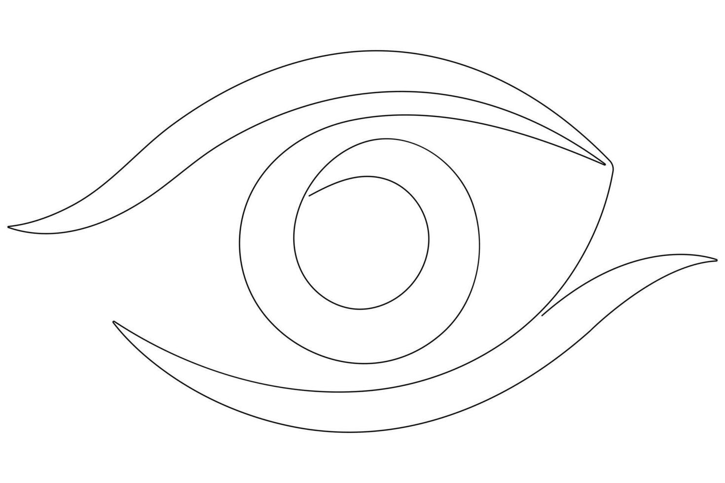 Eye symbol in continuous one line art drawing of human eye sign outline vector illustration