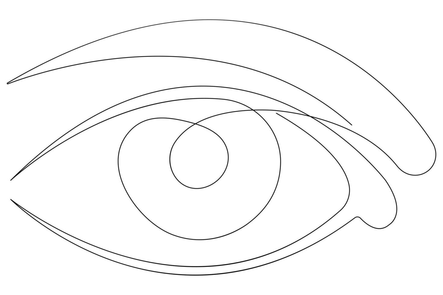 Eye symbol in continuous one line art drawing of human eye sign outline vector illustration