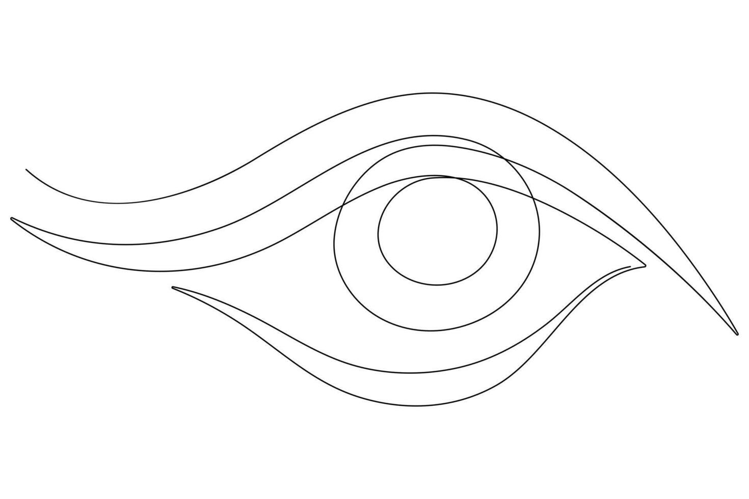 Eye symbol in continuous one line art drawing of human eye sign outline vector illustration