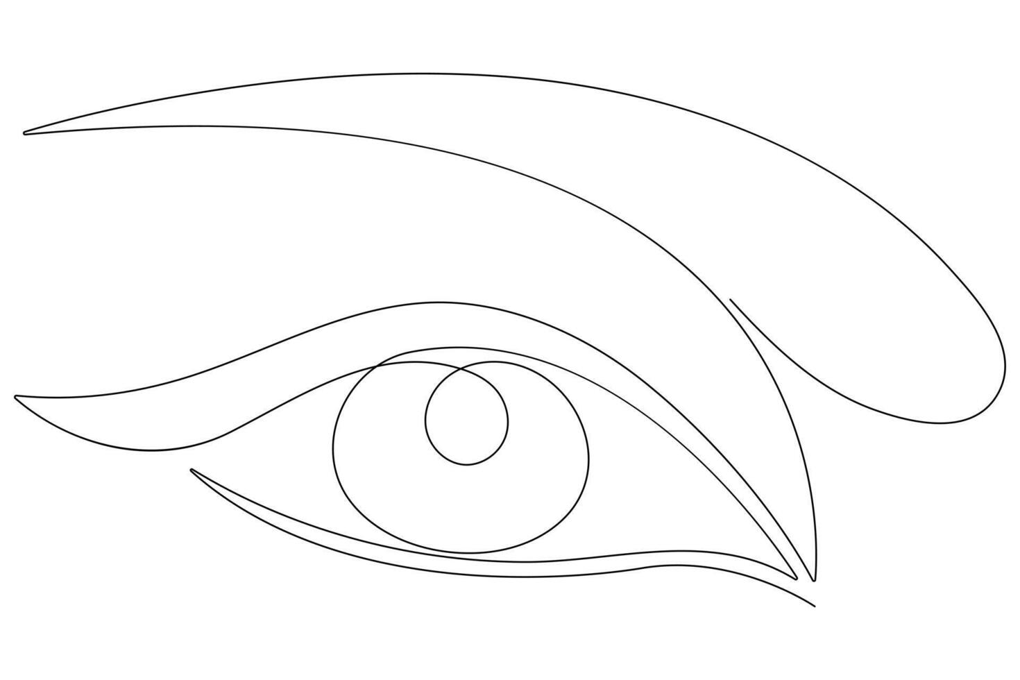 Eye symbol in continuous one line art drawing of human eye sign outline vector illustration