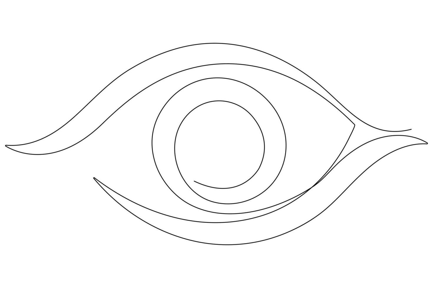 Eye symbol in continuous one line art drawing of human eye sign outline vector illustration