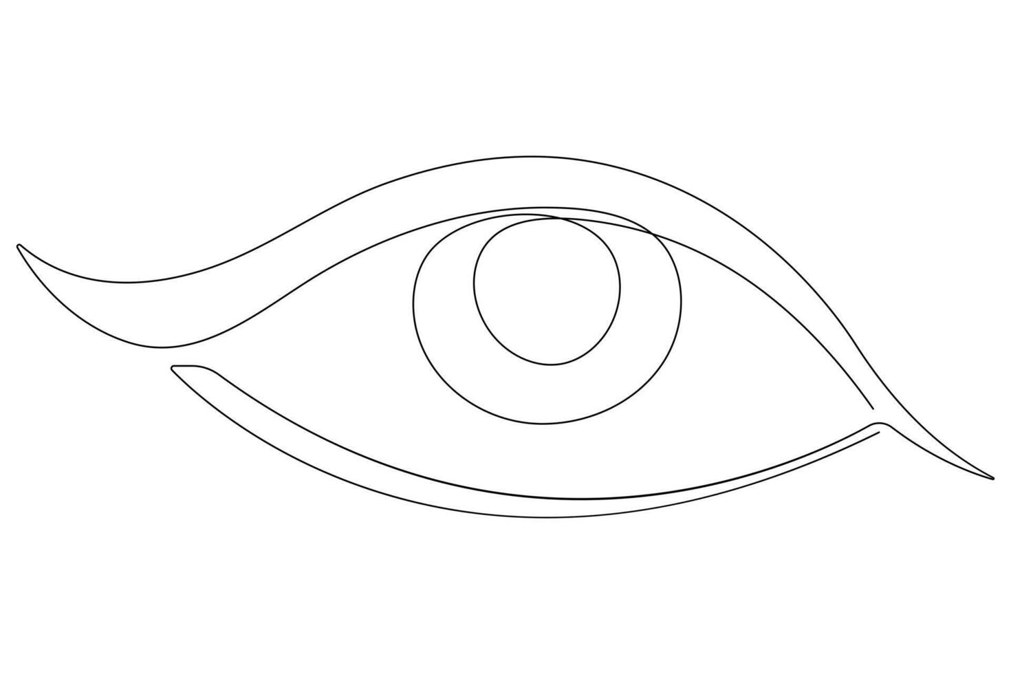 Eye symbol in continuous one line art drawing of human eye sign outline vector illustration