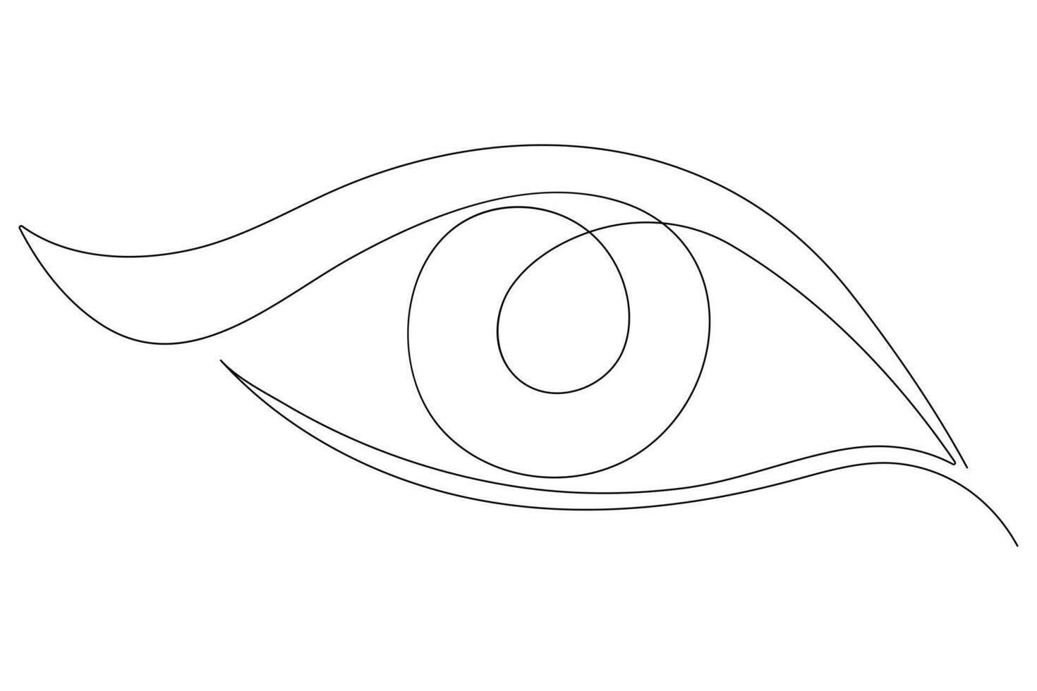 Eye symbol in continuous one line art drawing of human eye sign outline vector illustration