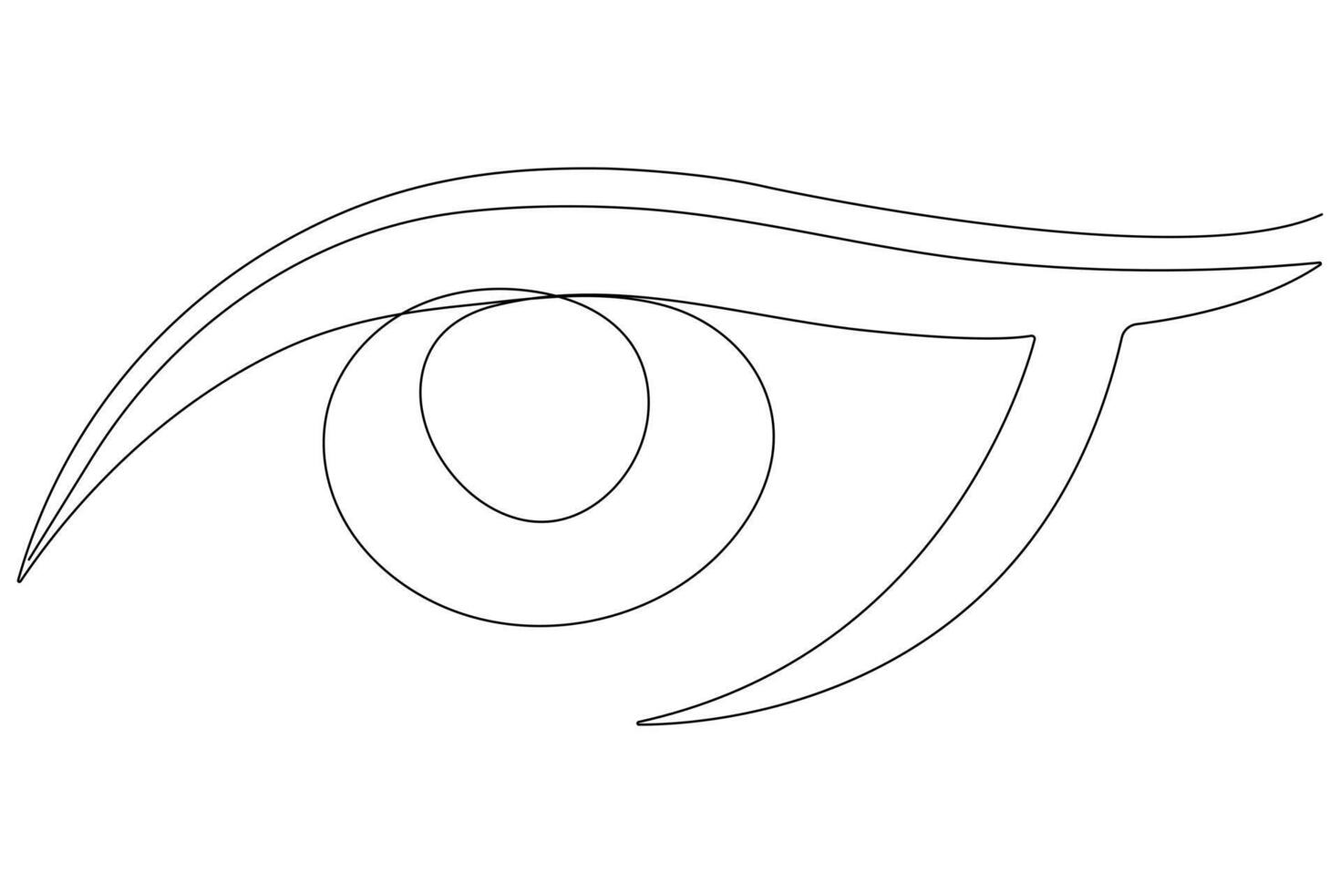 Eye symbol in continuous one line art drawing of human eye sign outline vector illustration