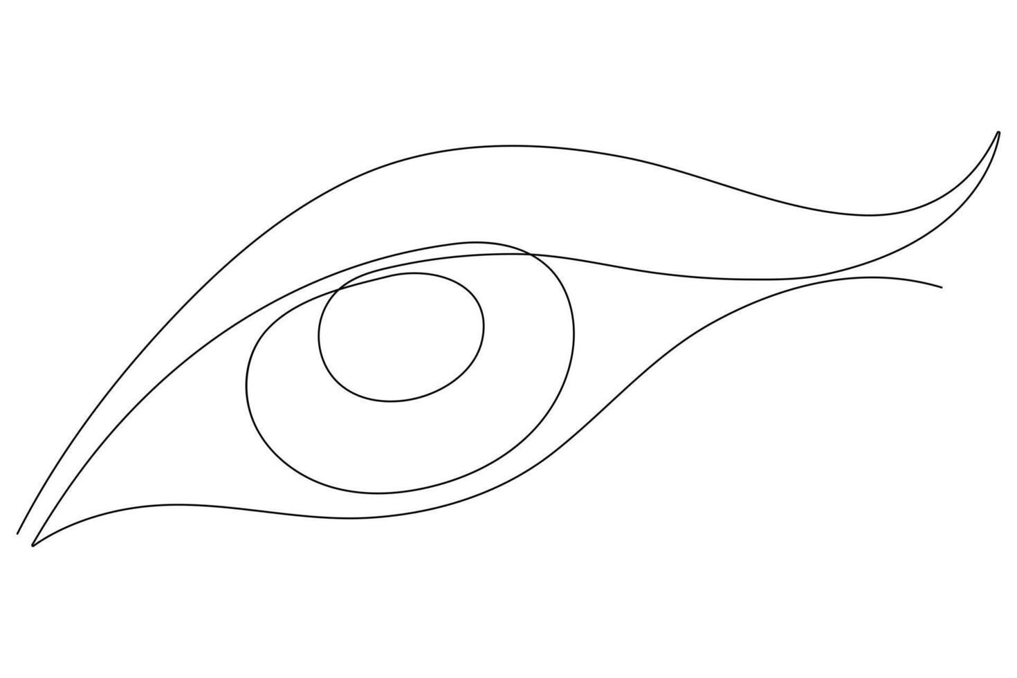 Eye symbol in continuous one line art drawing of human eye sign outline vector illustration
