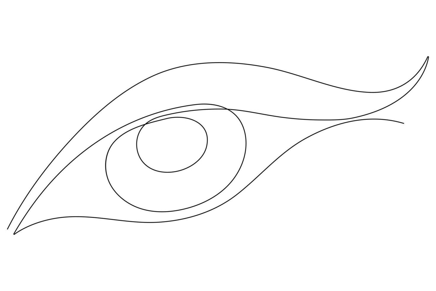 ojo símbolo en continuo uno línea Arte dibujo de humano ojo firmar contorno vector ilustración