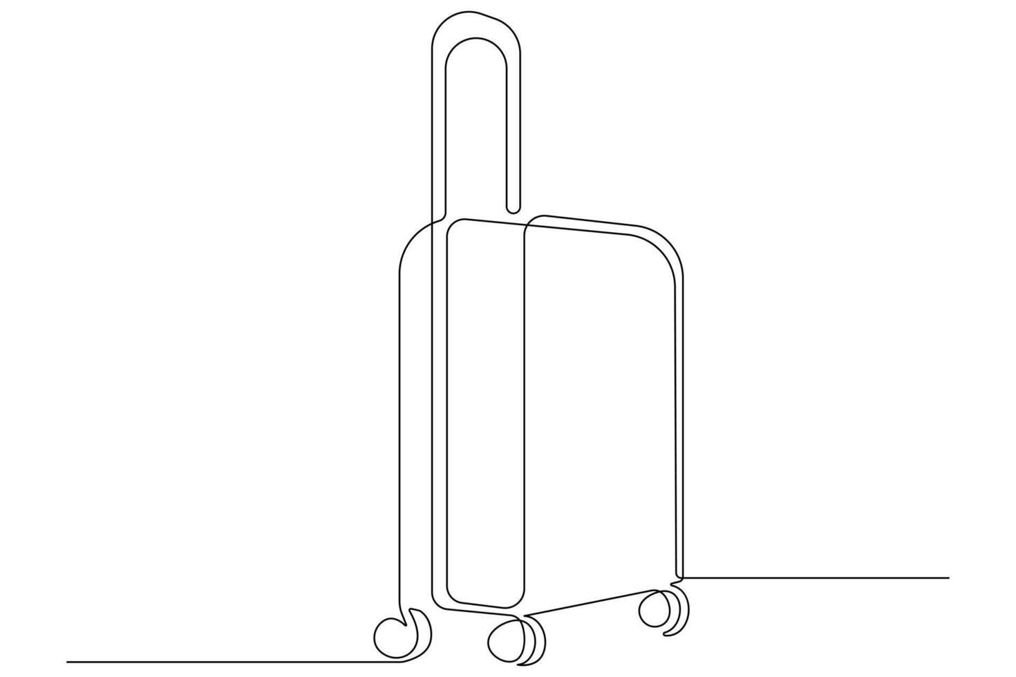 Continuous one line art drawing of suitcases, luggage design outline vector illustration