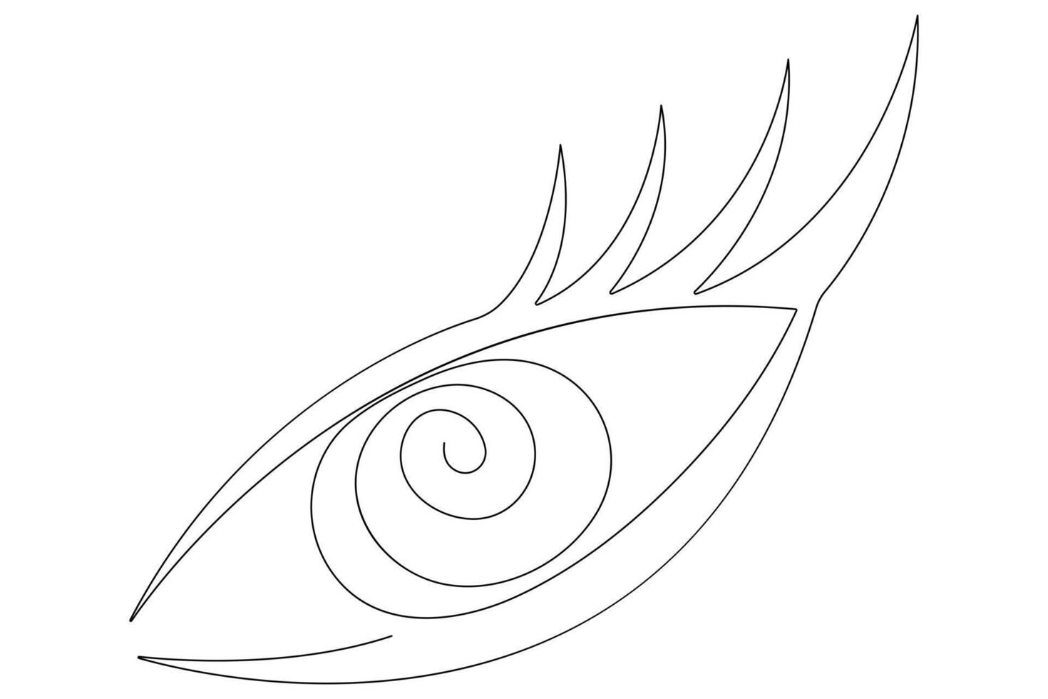 Eye symbol in continuous one line art drawing of human eye sign outline vector illustration